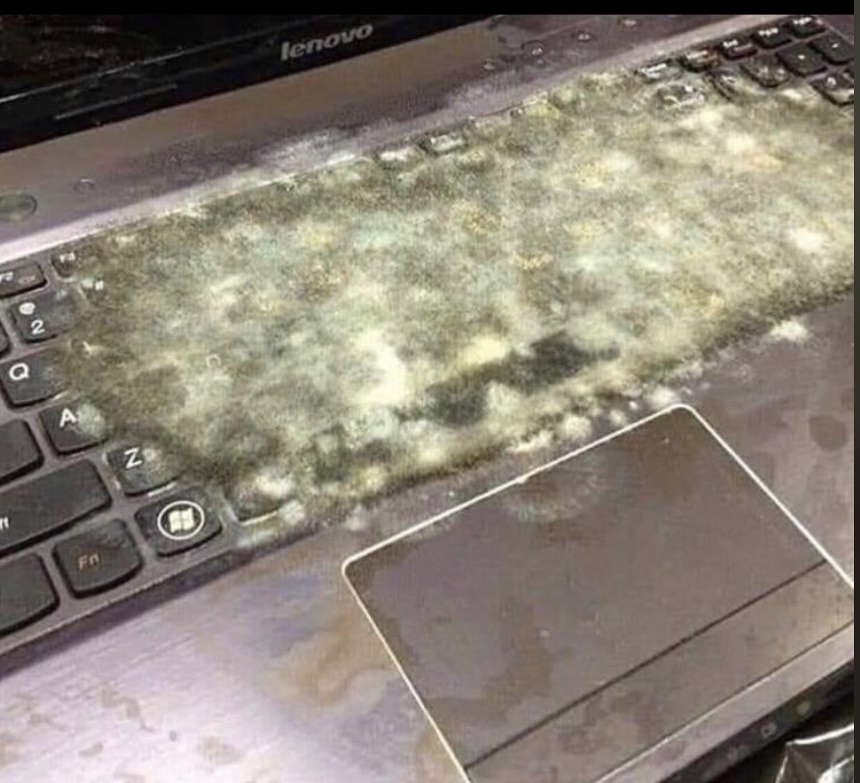 milk spilled on computer - Fn A Z lenovo